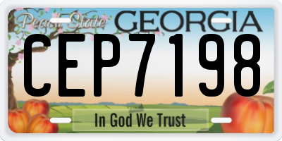 GA license plate CEP7198