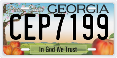 GA license plate CEP7199
