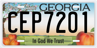 GA license plate CEP7201