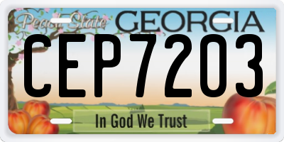 GA license plate CEP7203