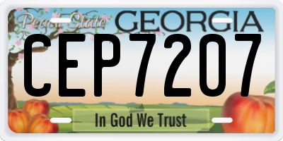 GA license plate CEP7207