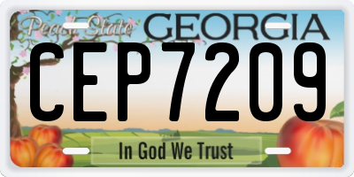 GA license plate CEP7209