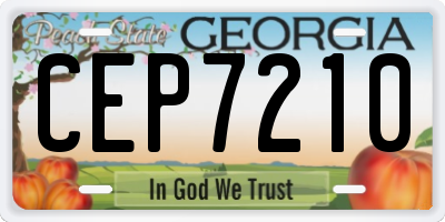 GA license plate CEP7210