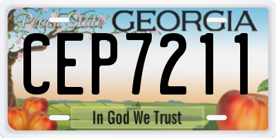 GA license plate CEP7211