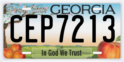 GA license plate CEP7213