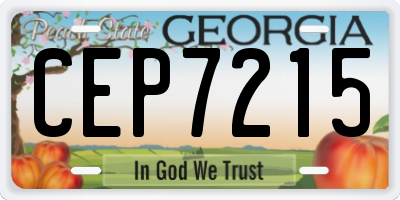 GA license plate CEP7215