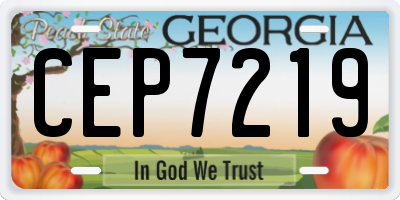 GA license plate CEP7219