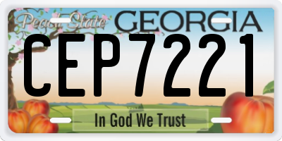 GA license plate CEP7221