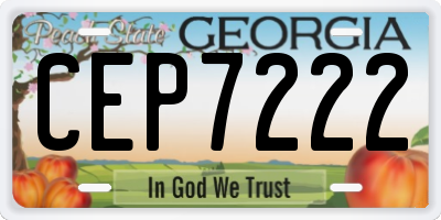 GA license plate CEP7222