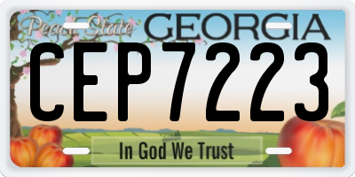 GA license plate CEP7223