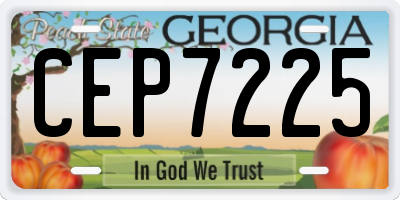 GA license plate CEP7225