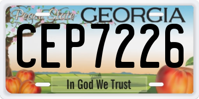 GA license plate CEP7226