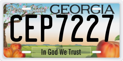 GA license plate CEP7227