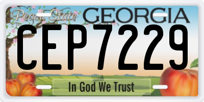 GA license plate CEP7229