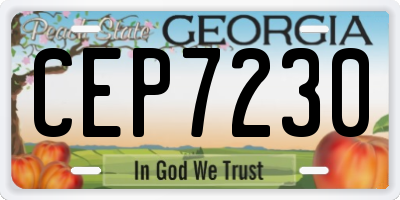 GA license plate CEP7230