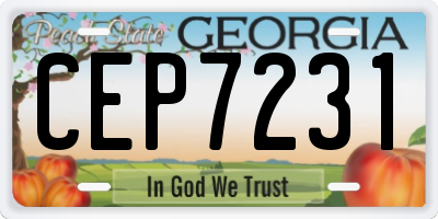 GA license plate CEP7231