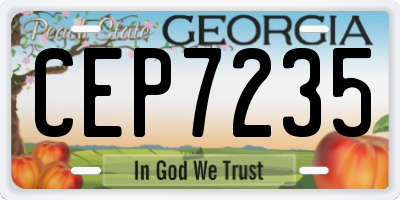 GA license plate CEP7235