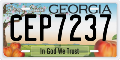 GA license plate CEP7237