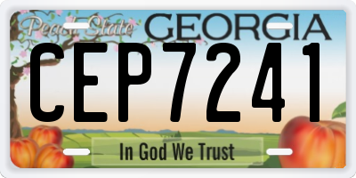 GA license plate CEP7241