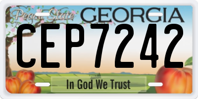 GA license plate CEP7242