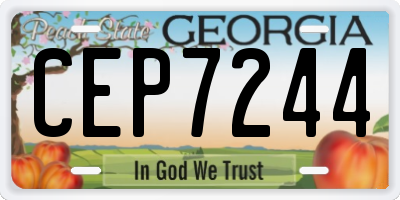 GA license plate CEP7244