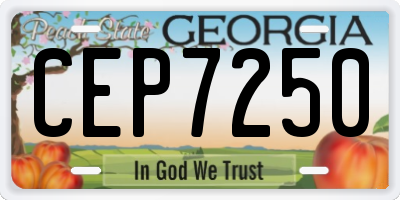 GA license plate CEP7250