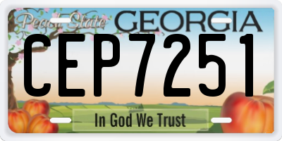 GA license plate CEP7251
