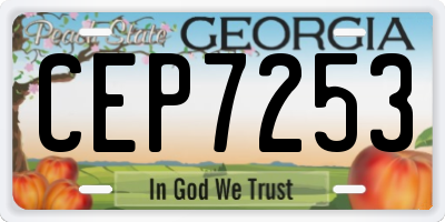 GA license plate CEP7253