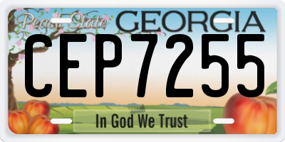 GA license plate CEP7255