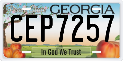 GA license plate CEP7257