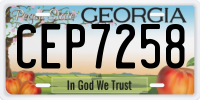 GA license plate CEP7258