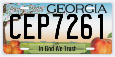 GA license plate CEP7261
