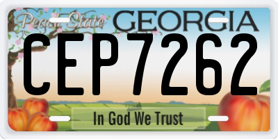 GA license plate CEP7262