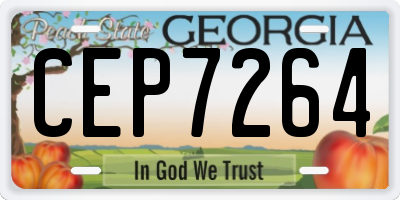 GA license plate CEP7264
