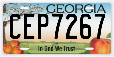 GA license plate CEP7267