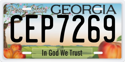 GA license plate CEP7269
