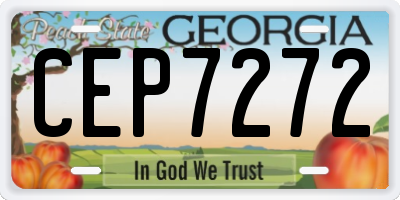 GA license plate CEP7272