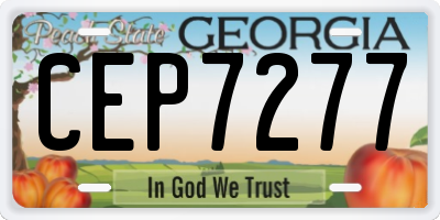 GA license plate CEP7277