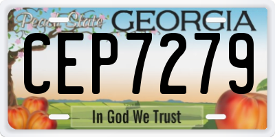 GA license plate CEP7279
