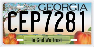 GA license plate CEP7281
