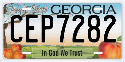 GA license plate CEP7282