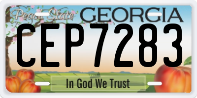 GA license plate CEP7283
