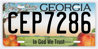 GA license plate CEP7286