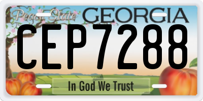 GA license plate CEP7288