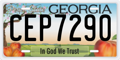 GA license plate CEP7290
