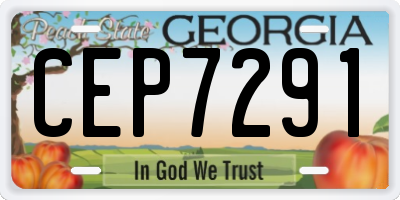 GA license plate CEP7291