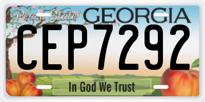 GA license plate CEP7292