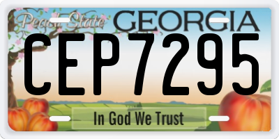 GA license plate CEP7295