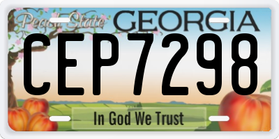 GA license plate CEP7298