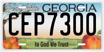 GA license plate CEP7300